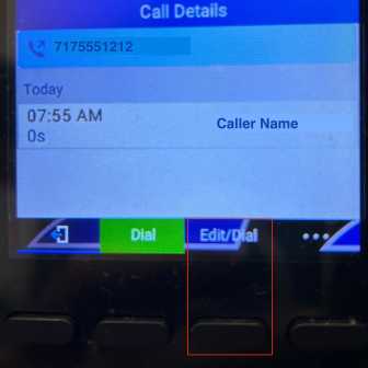 Grandstream Call Details screen on classroom phones