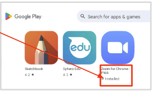 List of approved Play Store apps that indicate whether they were installed.