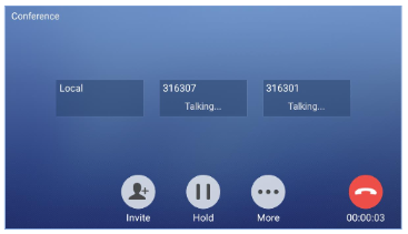 Use the invite button to add more users to conference call.