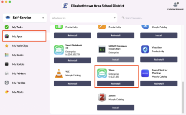 Screenshot of the Wave app for install through Manager.