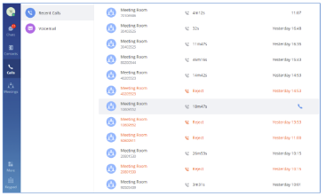 Wave-Call History screen