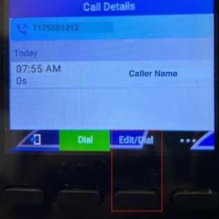 Edit/Dial button