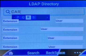 Grandstream LDAP search screen