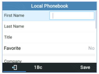 Grandstream local phonebook screen