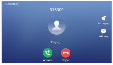 Tap the Answer softkey to answer by speaker phone.