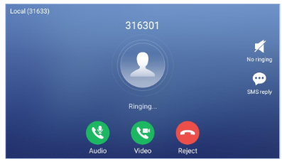 Tap the Video softkey to answer a video call.