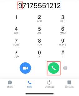 Wave for mobile - add 9 and tap dial.