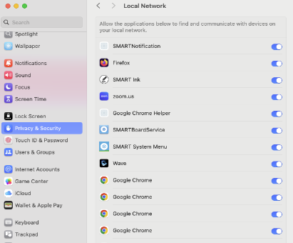 System Settings - Local Network screenshot