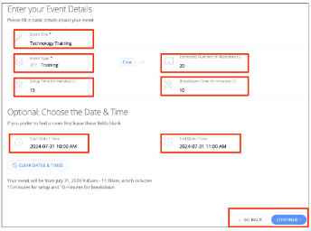 Event Reservation screenshot